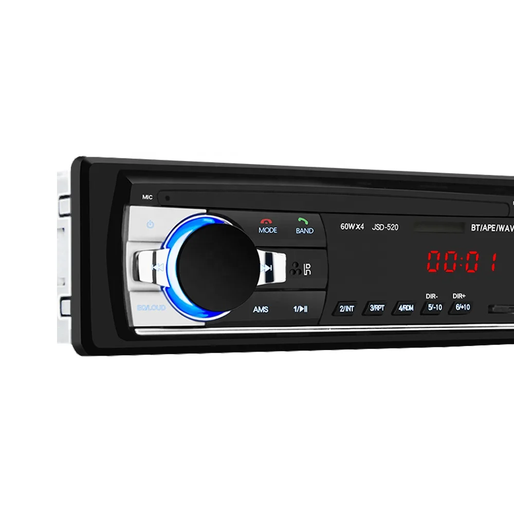 radio 520 card machine MP3/MMC/WMA/USB/TF/AUX/FM radio 12V/24V optional BT call hands-free car mp3 player