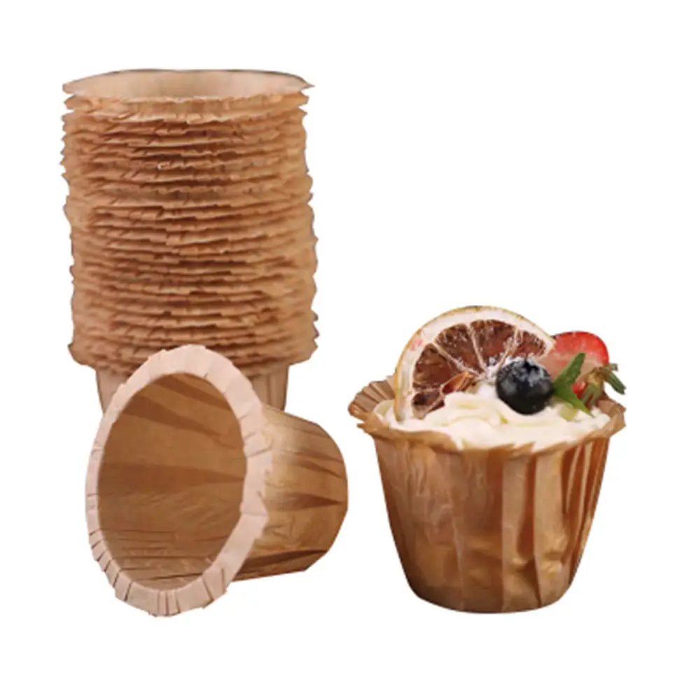High temperature baking oil proof muffin cake muffin roll rimmed straw hat cup flanged paper cup Top hat cup