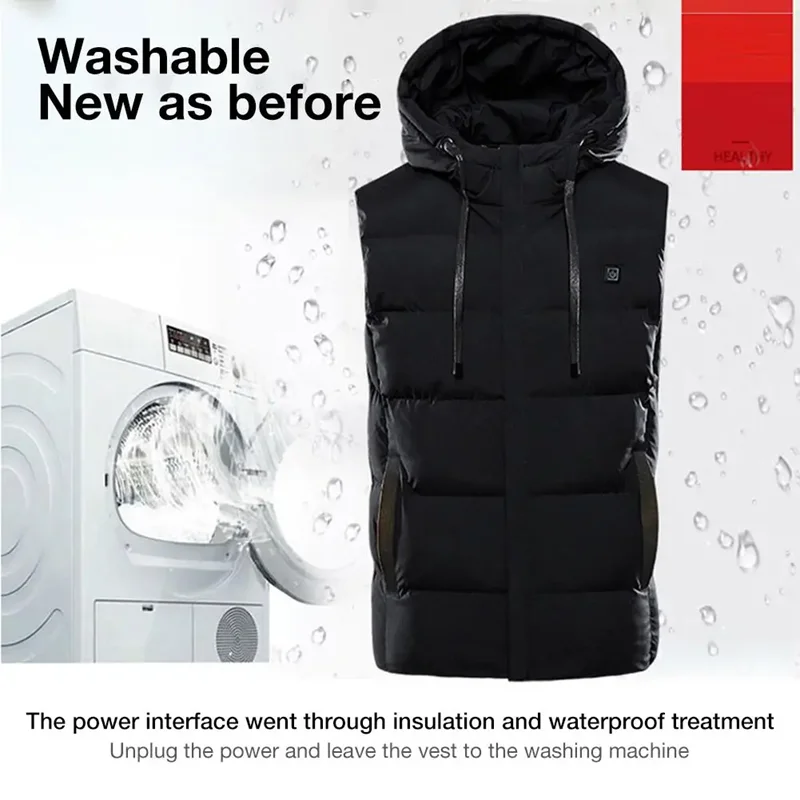Wholesale Winter Sleeveless Zipper Jackets Usb Heated Vest dropshipping Electrical Heated Sleeveless Jacket Smart Heated Vest