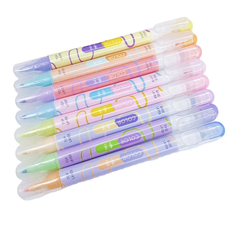 Double side overlaying Stackable Colors art marker set Fluorescent marker pen highighter