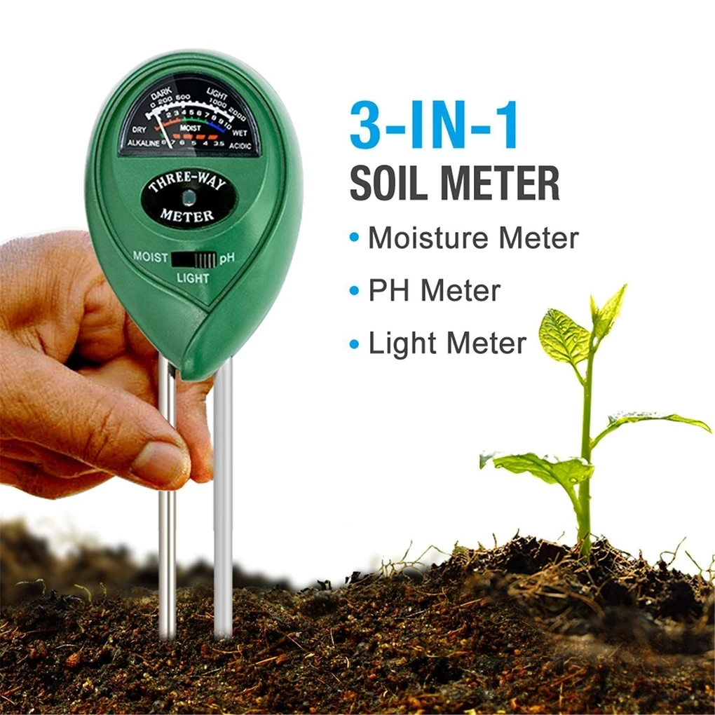 3 in 1 Soil Tester Soil pH Meter Moisture Tester Light Sensor Meter Plant Tester for Garden