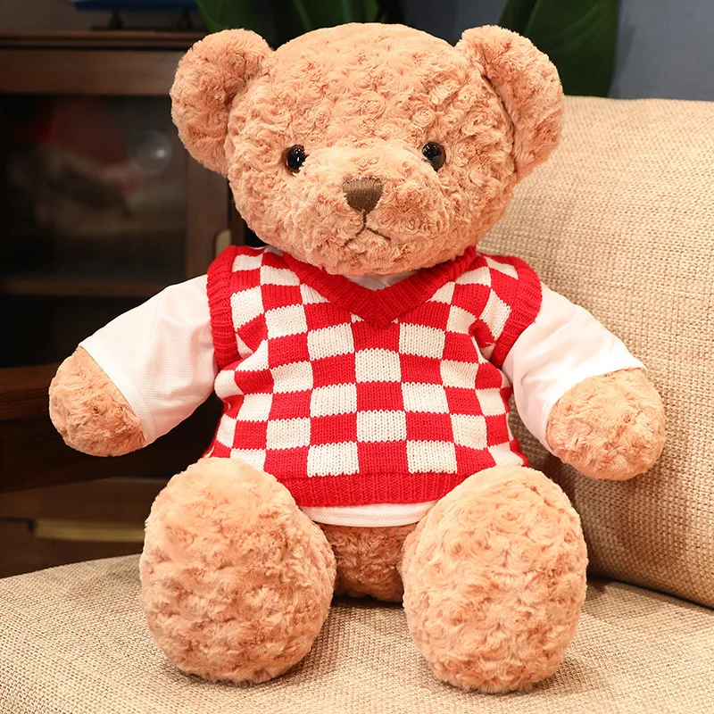 valentines stuffed animal Red Heart Teddy Bear Stuffed Plush Toys With Embroidery Logo And Feet