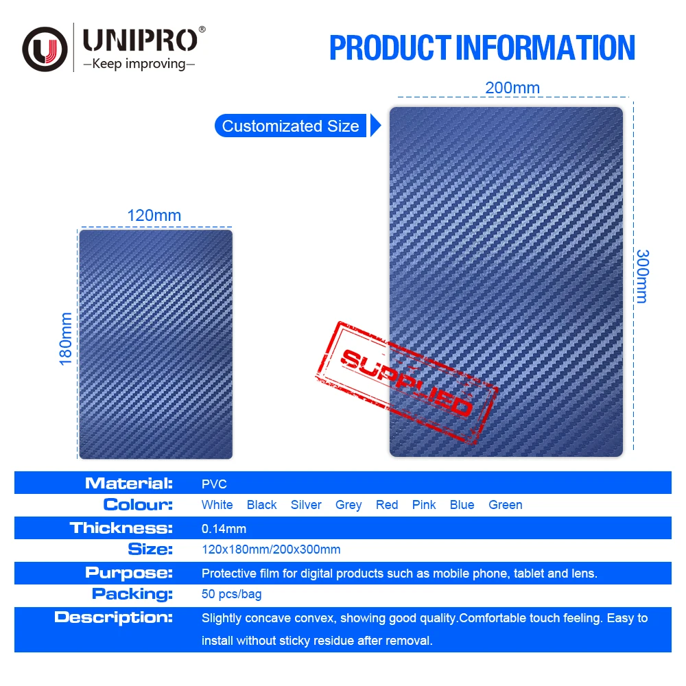 TPU Hydrogel Carbon Fiber Back Sticker Protector Film Raw Material For Cutting Machine
