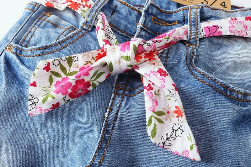 
Amazon hot sale 2021 latest design light blue kids girls casual clothing baby girl denim pants jeans 