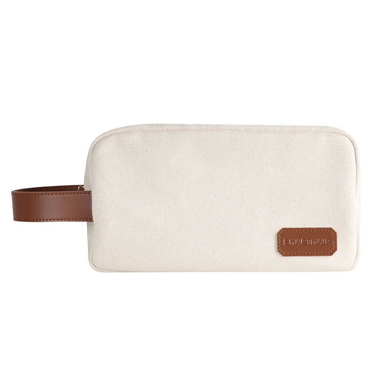 custom waterproof zipper pouch cosmetic bag cotton canvas jute makeup bag canvas pouch toiletry travel makeup cosmetic bag