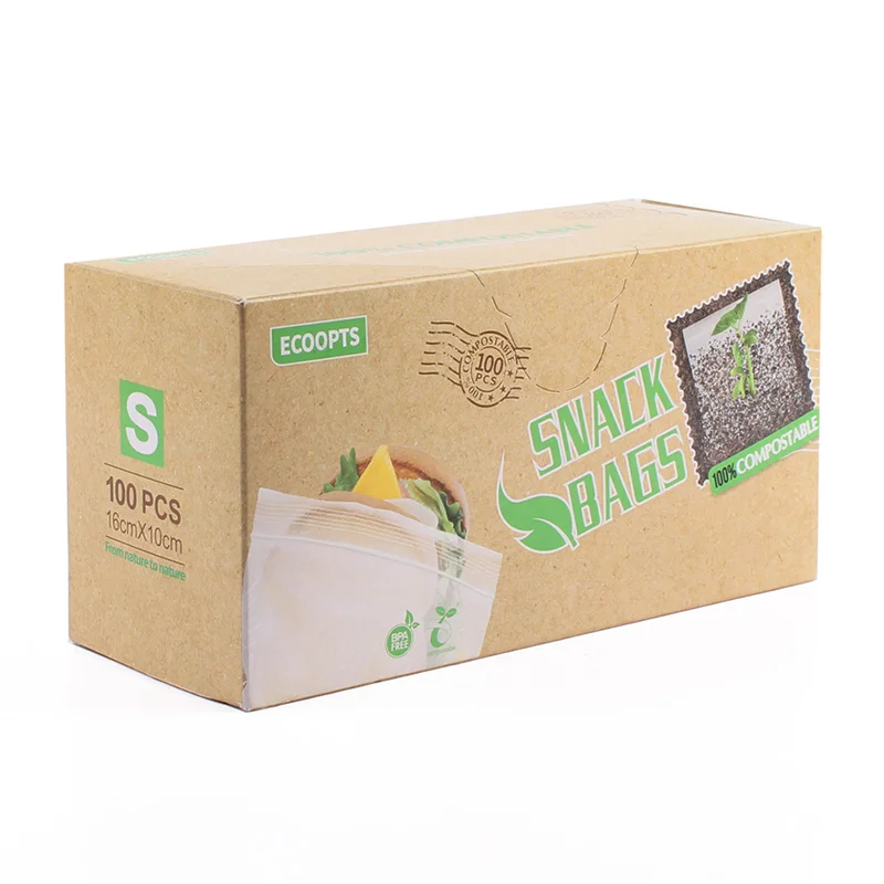 Transparent customized slide compostable ziplock bag with low