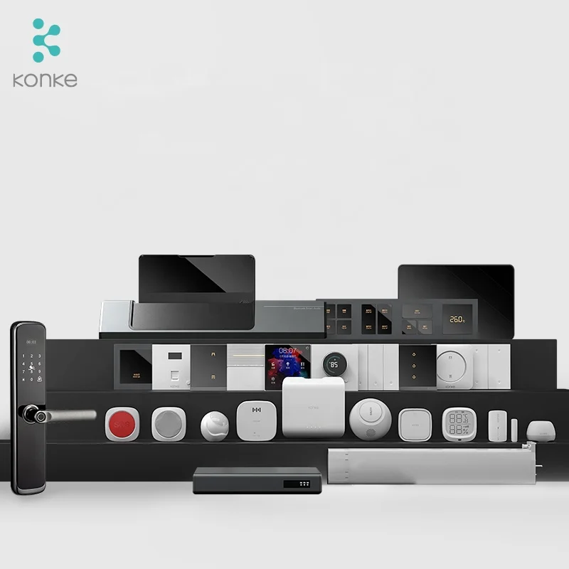 Решения KONKE iot для домашней автоматизации, умный концентратор zigbee, дверной датчик, датчик движения, тревожная кнопка, комплект