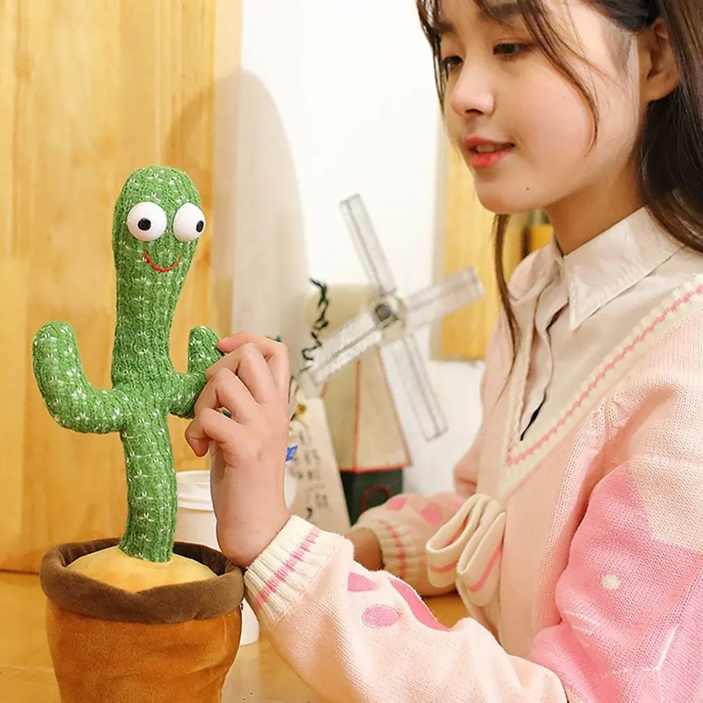 dropshipping Home Decor Babies Interaction Record & Repeating What You say Funny Singing Dancing Cactus Education Toys