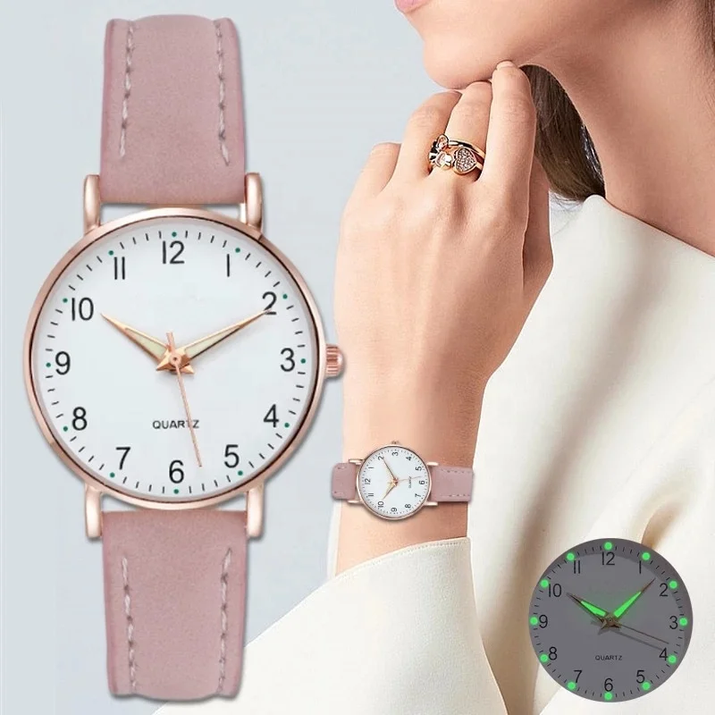 Factory Wholesale Different Colors Fashionable Nubuck Leather Noctilucent Quartz Watch For Women Men