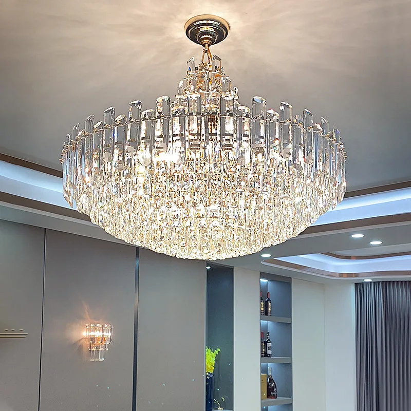 China modern led crystal chandelier ceiling mounted led light fixtures crystal luxury chandeliers