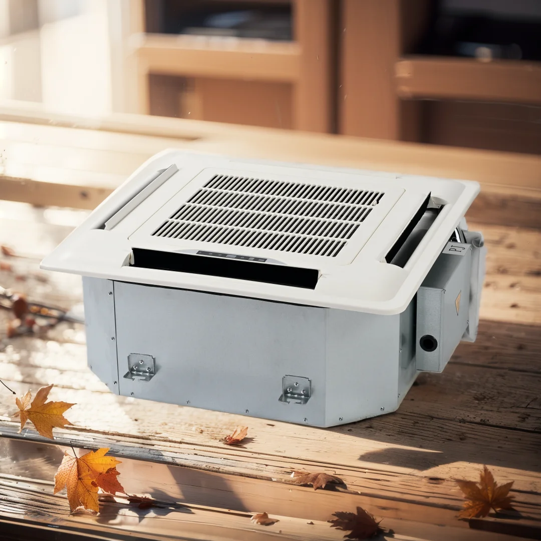 Commercial Cassette Fan Coil Unit Ceiling Mounted Chilled Water 4 Way Cassette Fan Coil Unit for Project With Heat Pump