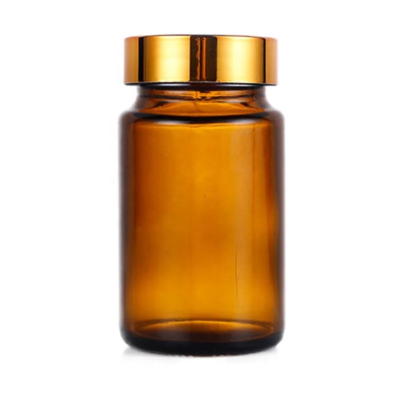 Factory price 75ml small glass bottles for medicine empty vitamin bottle amber glass pill bottle G.P.I400-38