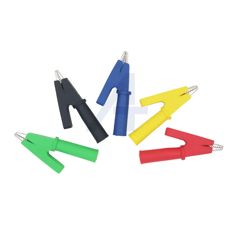 JIALUN 10Amp Brass Small Crocodile Clips with 4mm Banana Jack Copper Test Clamp