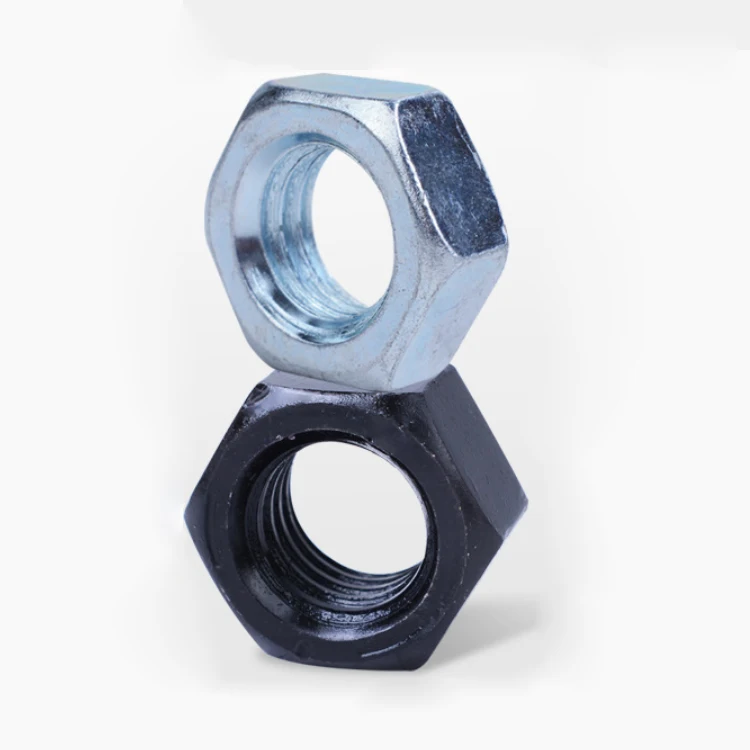 Wholesale Cheap Carbon Steel DIN439 Hex Nuts ISO4035 M6 M8 M10 M12 M14 M16 M18 M20 Hexagon Nuts white and blue Hexagon Thin Nuts