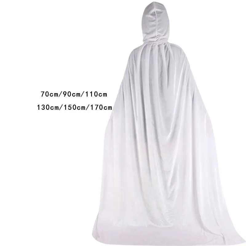 Wholesale Hooded Cloak Kids and Adults Long Velvet Cape for Christmas Cosplay Costumes Halloween Witch Costume