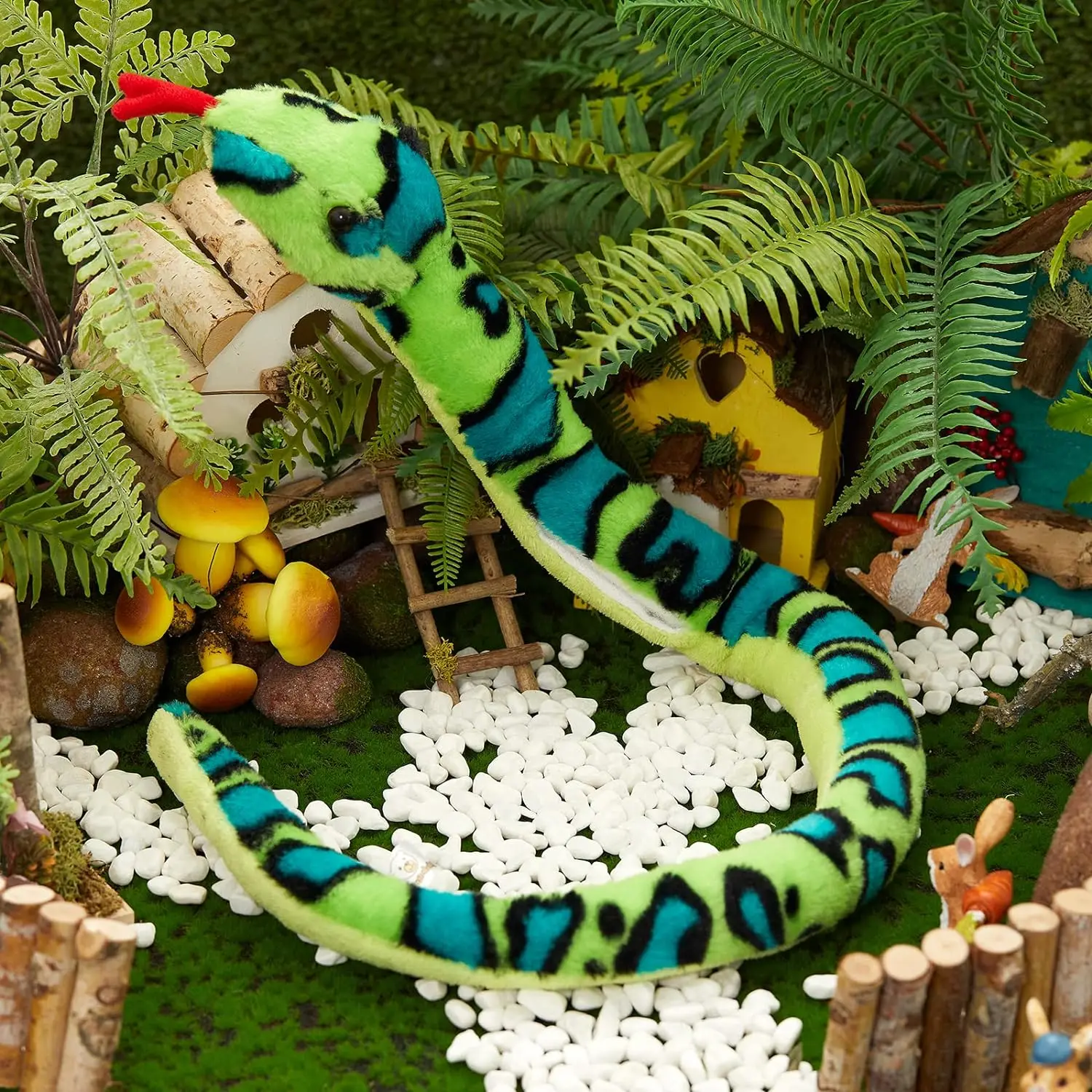 Realistic 40' LED Light Up Snake Stuffed Animal Snake Plush Toy Glowing Up Stuffed Animal for Practical Jokes