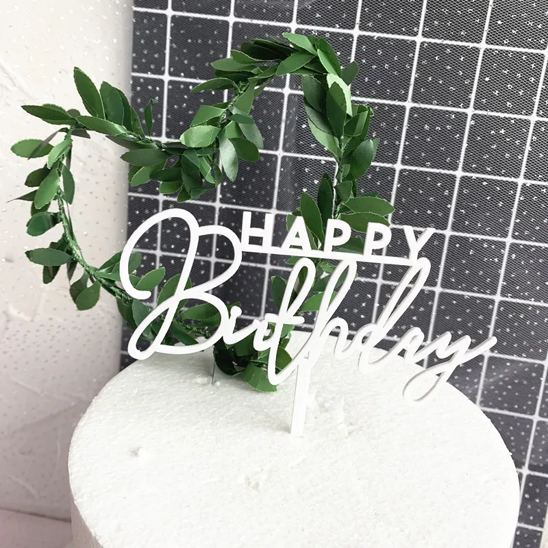 New Product Happy Birthday Double Love Acrylic Cake Topper