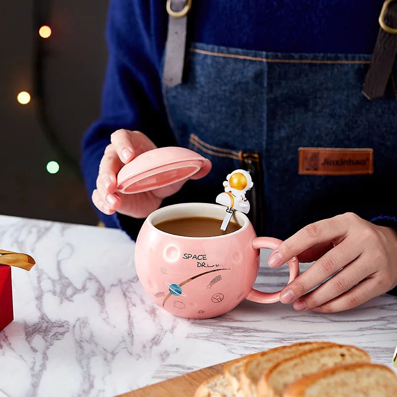 RM-009 Creative planet ceramic cup gift box net red mug astronaut companion gift office coffee cup CHAIV