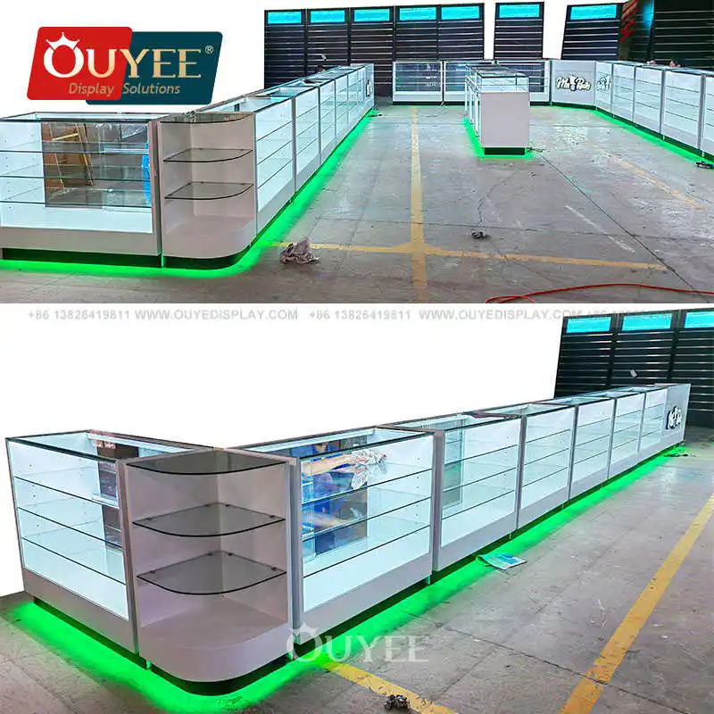 Head Shop Furniture Hookah Lounge Glass Display Cabinet Tobacco Display Rack Smoke Shop Showcase for Dispensary