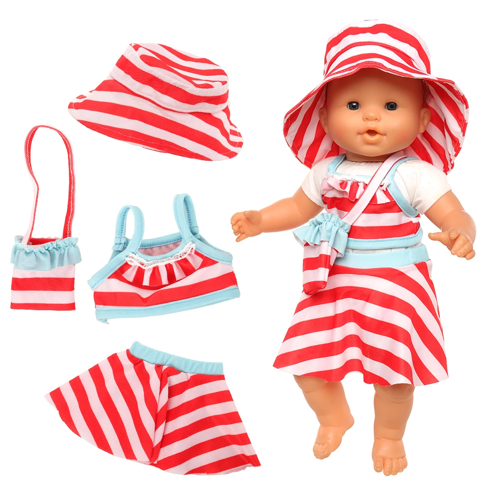 
Wholesale 1 PCS Baby Doll Summer Beach Dresses Swimsuit Clothes Sets for 16-18inch Doll36-45cm Kids Girl Toy Gift 