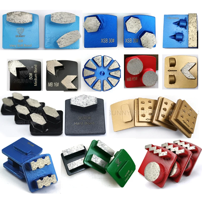 Wholesale diamond abrasive tools trapezoid 30-220# grit concrete grinding shoes floor diamond grinding tools for Lavina grinder