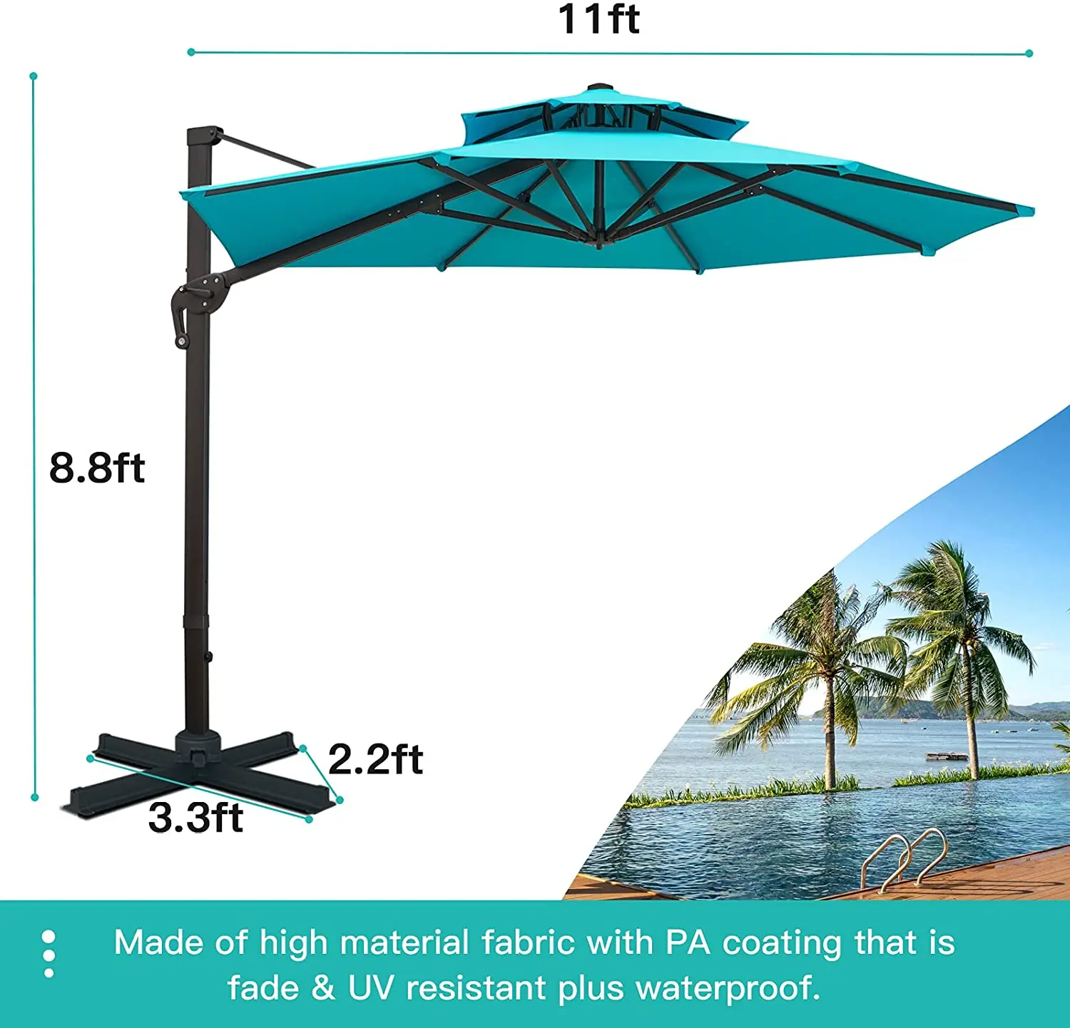 Wholesale Good Quality Fully Aluminium Sun Umbrella Parasol For Garden