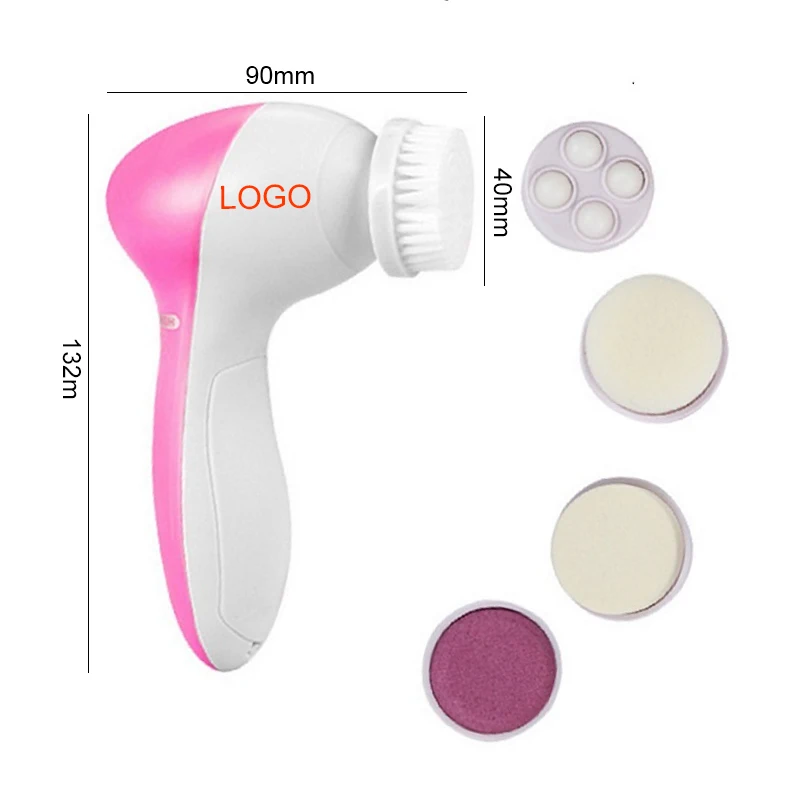 5-in-1 Electric Wash Face Brush Facial Cleansing Device Pore Cleaner Body Cleaning Massage Mini Skin Beauty Massager