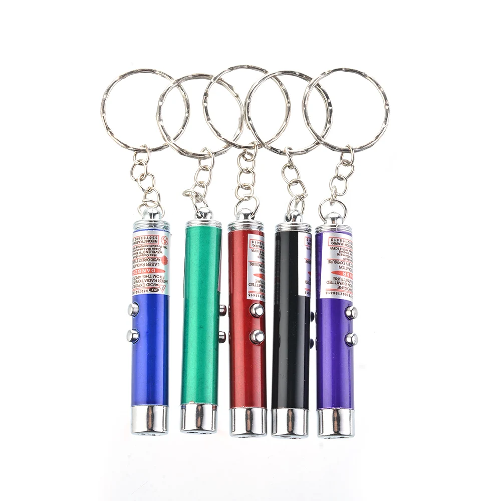  2in 1 игрушечная кошачья LED лазерная указка брелок собака игрушка для кошки 