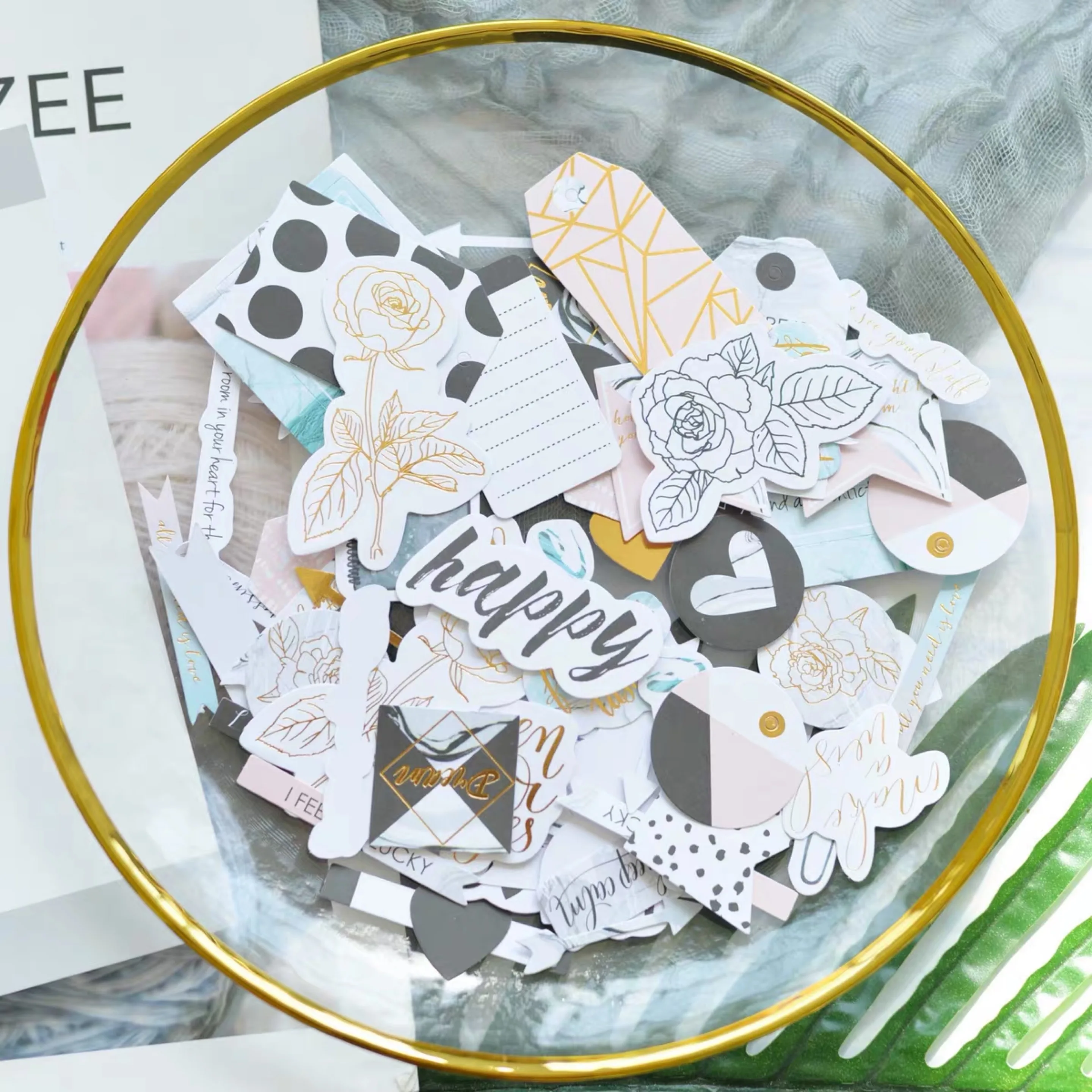 
Customization wood free paper die cut Ephemera for Scrapbook decoration 