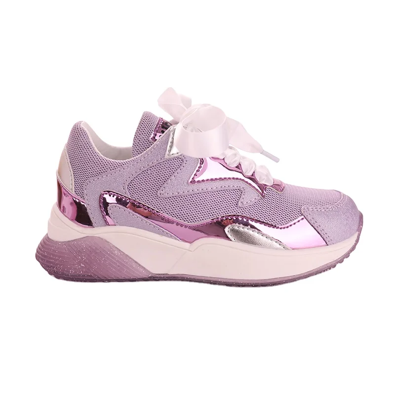 Весенние кроссовки для студентов, оптовая продажа, фиолетовые школьные детские повседневные кроссовки для маленьких девочек