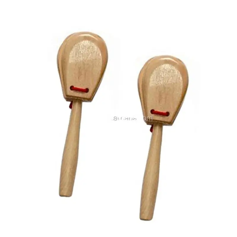 Wholesale cheap wood castanets percussion toy musical instrument for kid