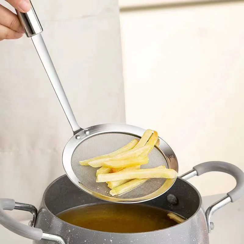 Sale Stainless Steel Fine Mesh Strainers Set For Kitchen Colander Sieve Sifters With Long Handle For Tea Coffee Powder Fry