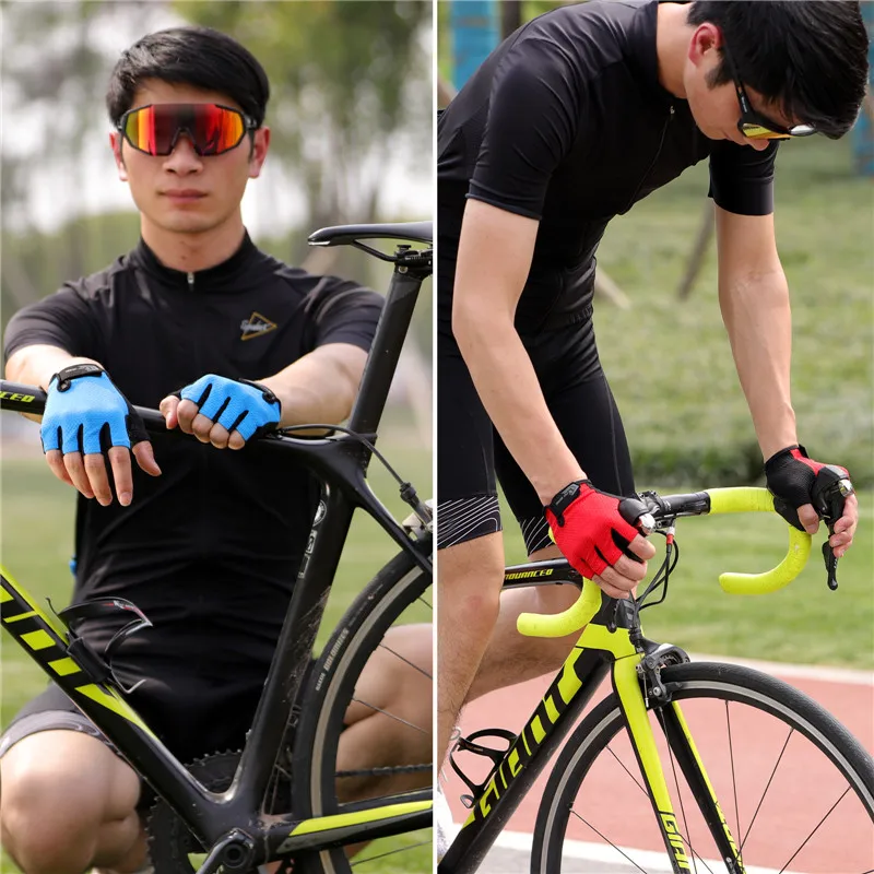 WEST BIKING Wholesale Dirt Bike Motorcycle Fingerless Training Fitness Anti Vibration Cycling Gloves Gym Unisex