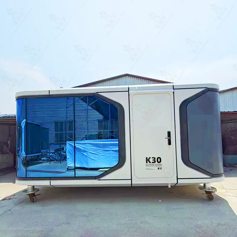 Modern Design Space Capsule Hotel Smart Home Features Scenic Area River View Sightseeing Room Flat Roof Outdoor Camping Sun Room
