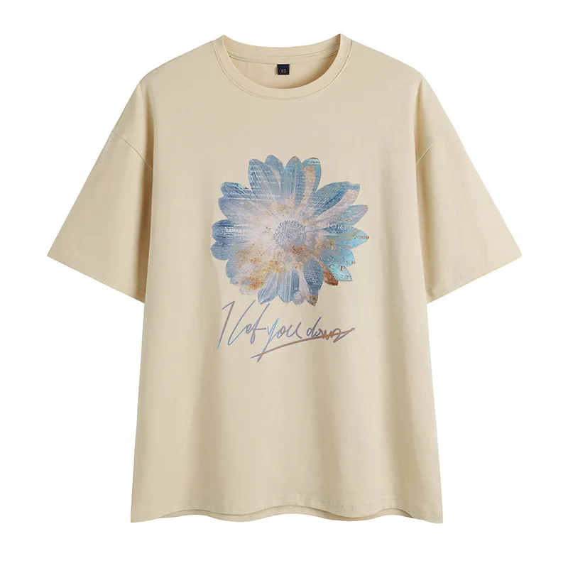 Custom print  Sunflower O Neck Custom Print Men T-shirt