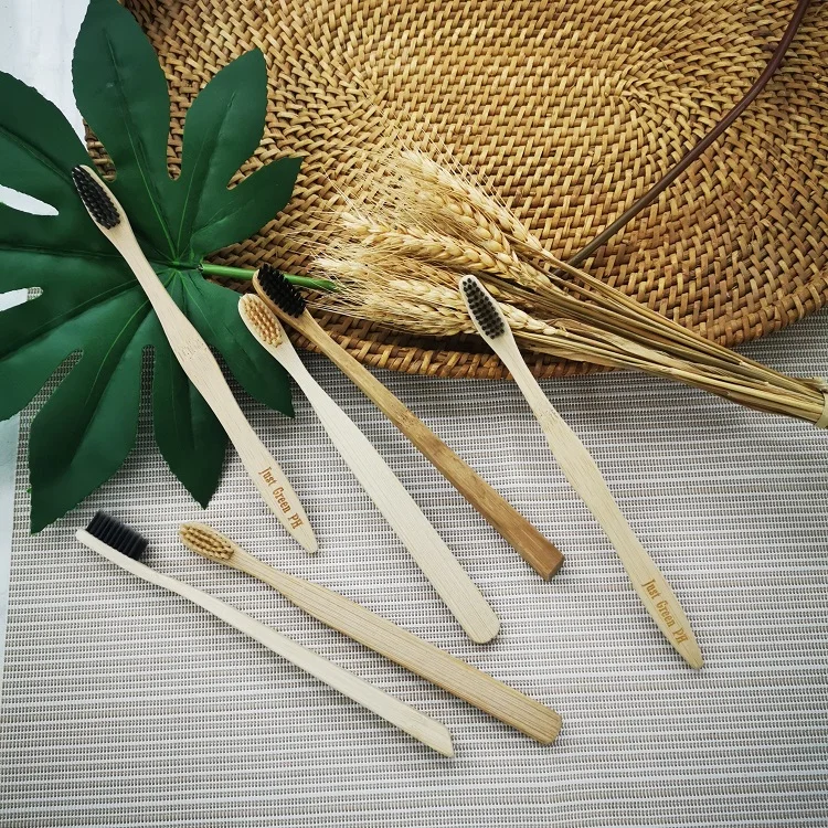 Новая звезда, продукты с бамбуковой щетиной с древесным углем, 2021 нулевые отходы, одноразовая бамбуковая зубная щетка для взрослых