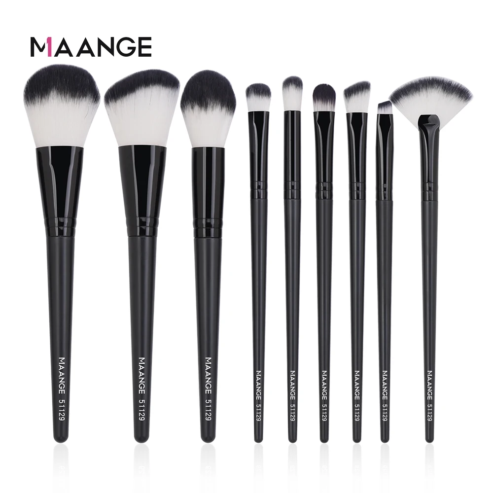 MAANGE 9Pcs Private Label makeup & tools sets Vegan Nylon Hair Beauty Brush Women Makeup Brush Set