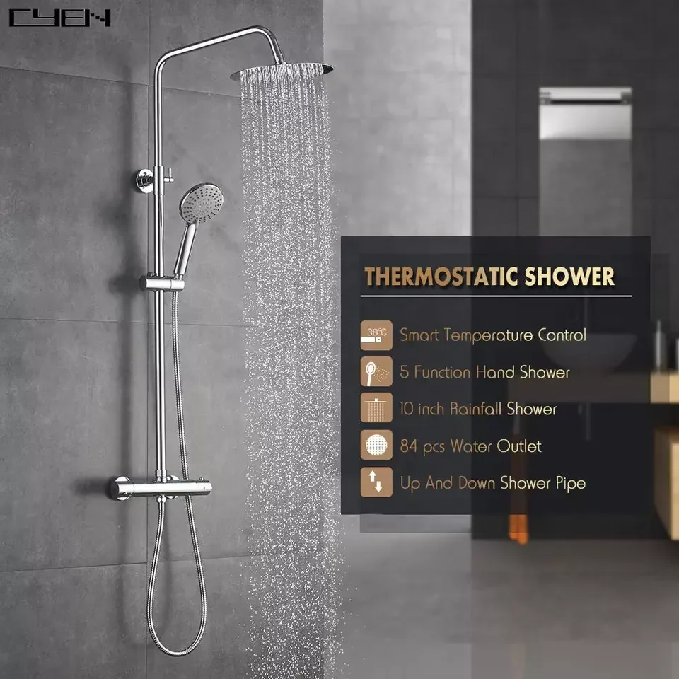 CYEN factory price direct manufacturer special price thermostatic chrome finish brass body shower set shower system