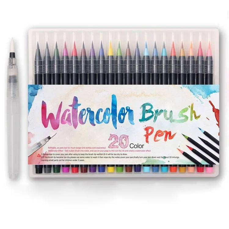 
Professional 20 Colors Art Kids Watercolor Brush Pen With One Gift Brush Pen  (62417582418)