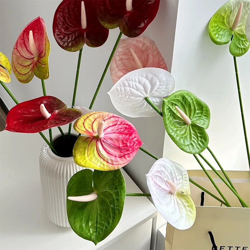 Artificial Flowers Anthurium Real Touch Anthurium Decoration Plant 3D Printing Anthurium Flowers