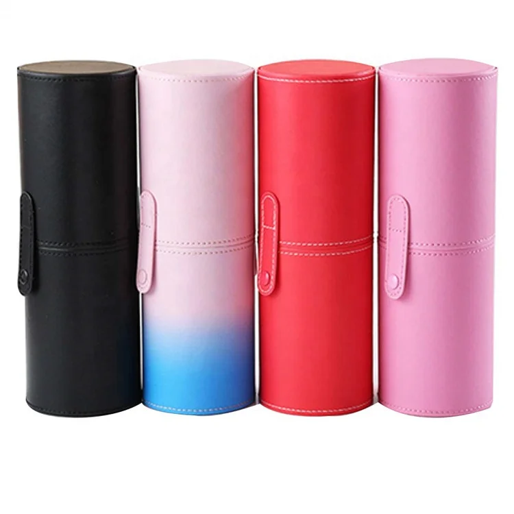 Sialia Makeup Brush Holder Portable Make Up Brushes Case Cup Cosmetic Storage Organizer Travelling Cosmetics Cup Red