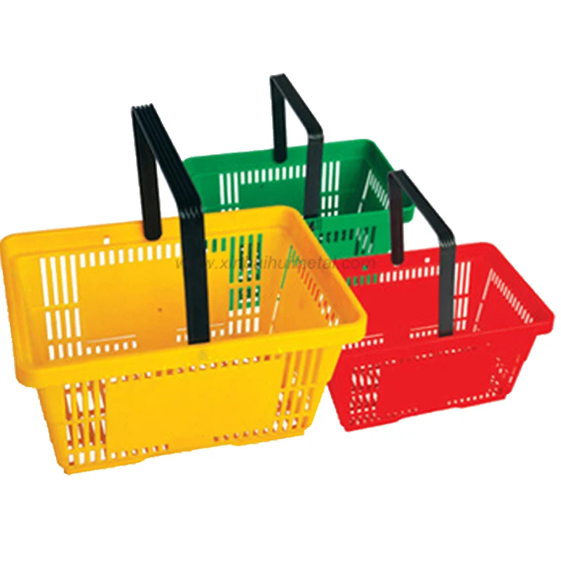 Plastic Shopping Basket With Single Hand In Various Sizes And Colors