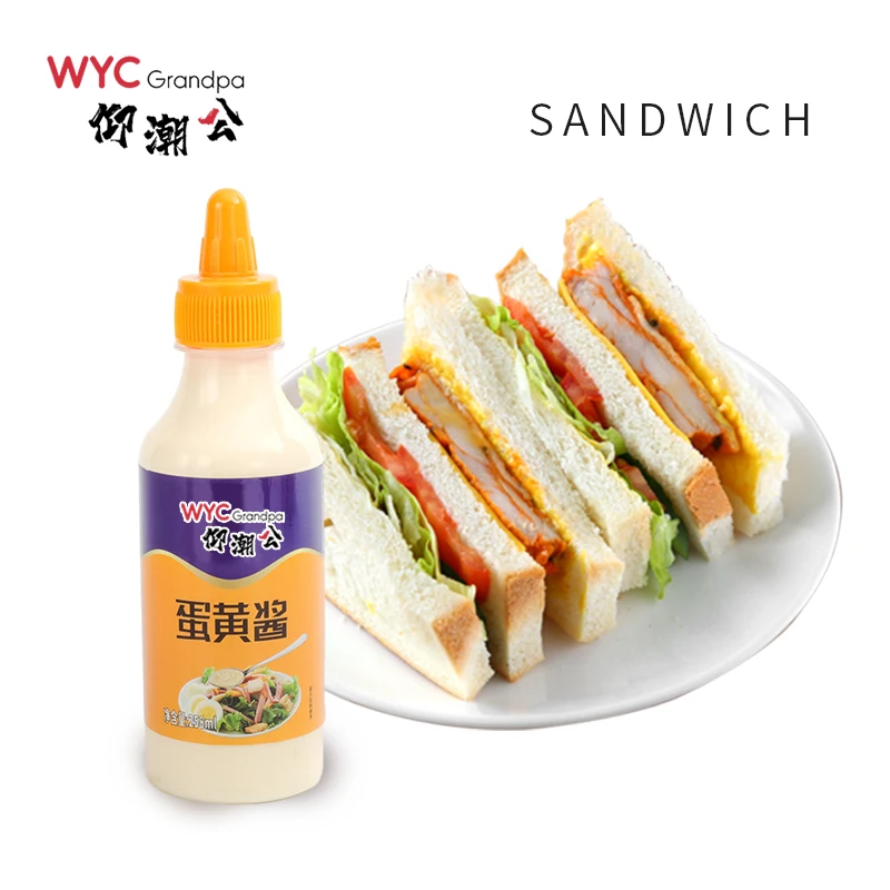 Most Popular Child Factory Price With OEM Backing Cake Or Salad 258ml Delicious Sweet Sauce With Sandwich Bread Mayonnaise Sauce