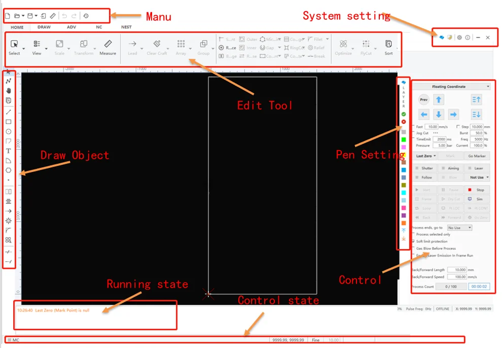 2023 HYD controller Hydcut2000 laser software fiber laser cnc  controller with auto focus system CHC-1000L for plates cutting