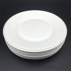 HeePack 9 inch Biodegradable Round Natural Plate Zero Waste Disposable Bagasse Dinner Plate Sugarcane Tableware