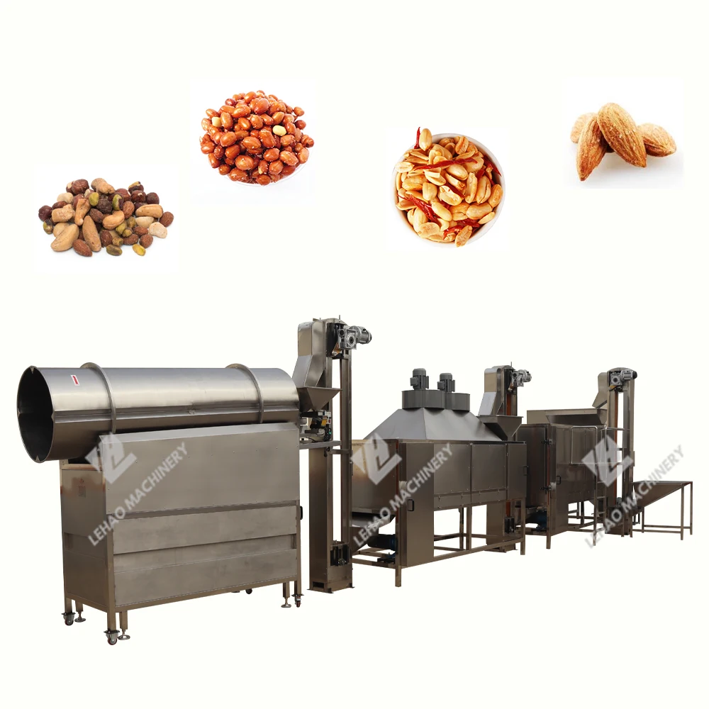 Roller seasoning machine nut roasting and drum seasoning production line cashew roasting and seasoning line
