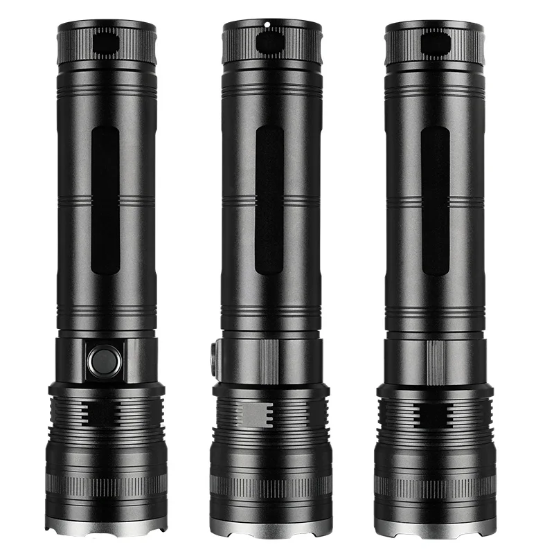 Helius Wholesale High Quality Retractable Zoom Flashlight LED Long Shot Outdoor USB Rechargeable Lighting Bright Flashlight