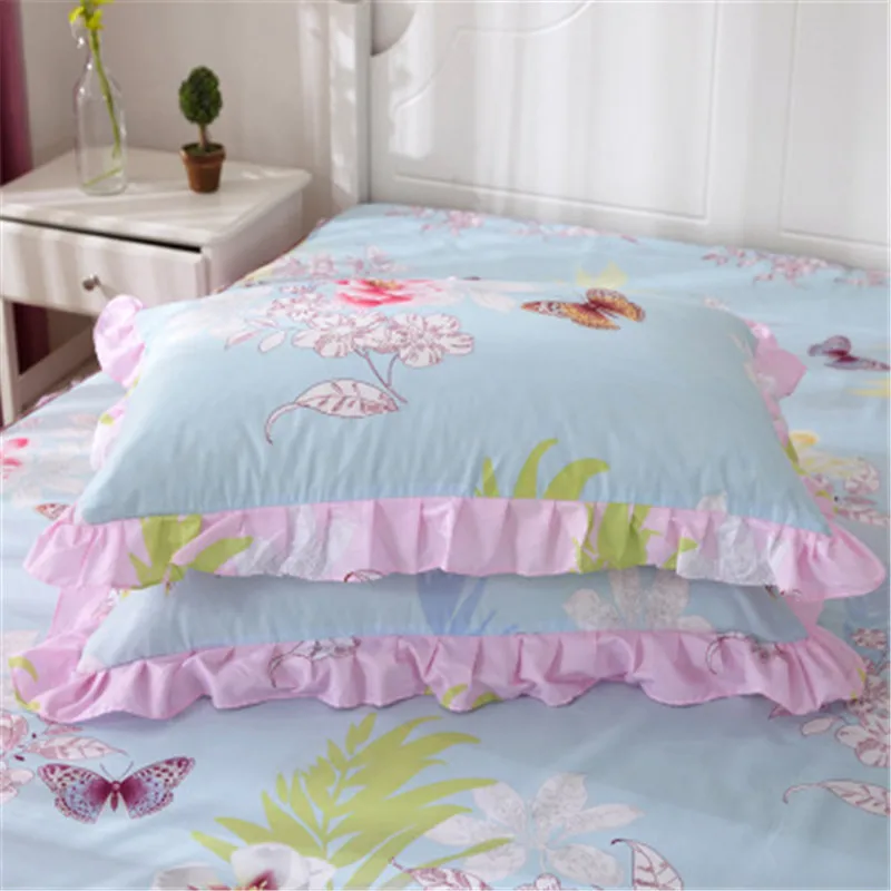 Skin-friendly  lace princess bed skirt  non-slip double lace bed skirt bed sheet and 2 pillowcases sets S0264