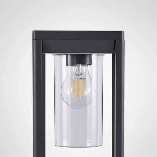 Modern ip44 die-cast aluminum square bollard e27 outdoor garden electric lights decoration in garden