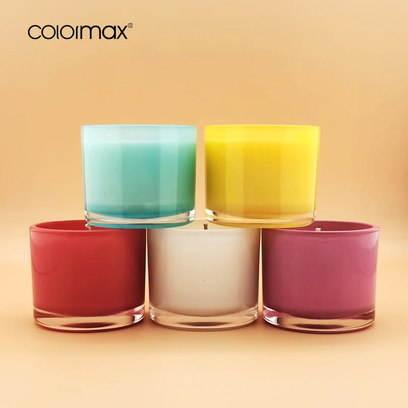 Wholesale Colored Glass Candle Jar Transparent Candle Containers With High Quality
